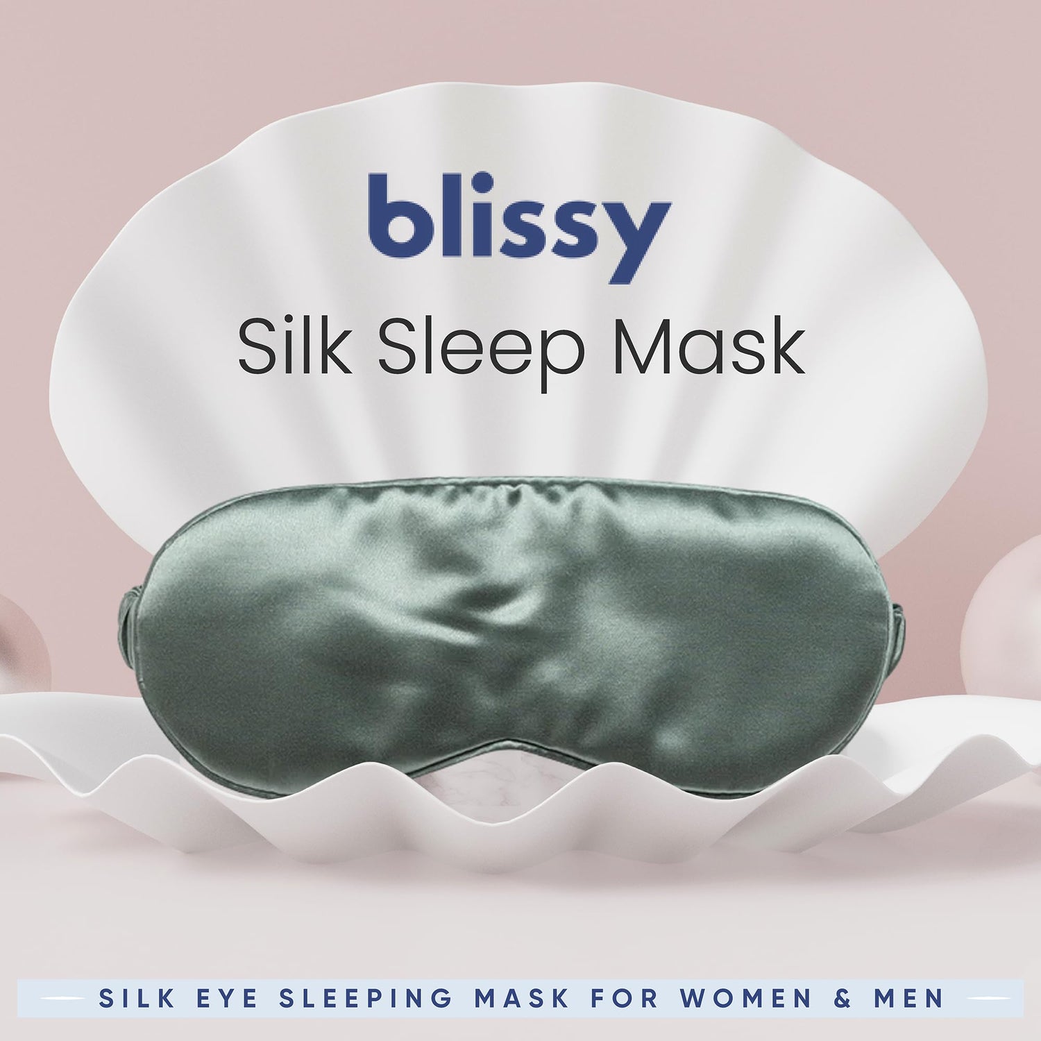 Blissy Silk Sleep Mask - Silk Eye Sleeping Mask for Women &amp; Men for Total Blackout - Silk Eye Mask - 100% Pure Mulberry Silk, 22 Momme 6a Fibers - Blindfold Silk Sleep Mask Side Sleeper Eye Cover