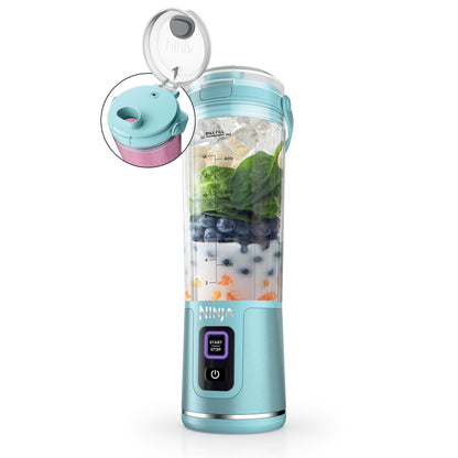 Ninja Blast Portable Blender, Cordless, 18oz. Vessel, Personal Blender For-Shakes and Smoothies, BPA Free, Leakproof-Lid and Sip Spout, USB-C Rechargeable, Dishwasher Safe Parts, Tinted Pink, BC151PK