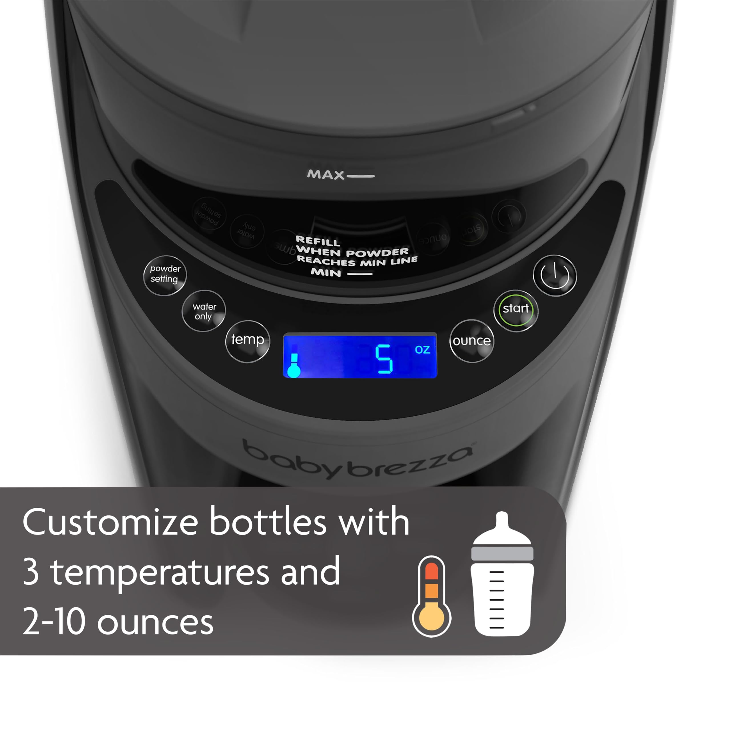 Baby Brezza New and Improved Formula Pro Advanced Formula Dispenser Machine - Automatically Mix a Warm Formula Bottle Instantly - Easily Make Bottle with Automatic Powder Blending, Charcoal