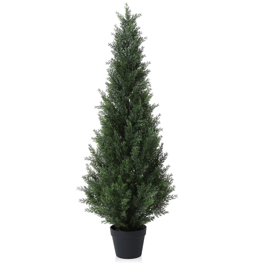 3FT Artificial Cedar Topiary Trees for Outdoors Potted Fake Cypress Trees Faux Evergreen Plants for Home Porch Decor Set of 2