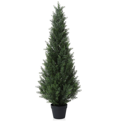 3FT Artificial Cedar Topiary Trees for Outdoors Potted Fake Cypress Trees Faux Evergreen Plants for Home Porch Decor Set of 2