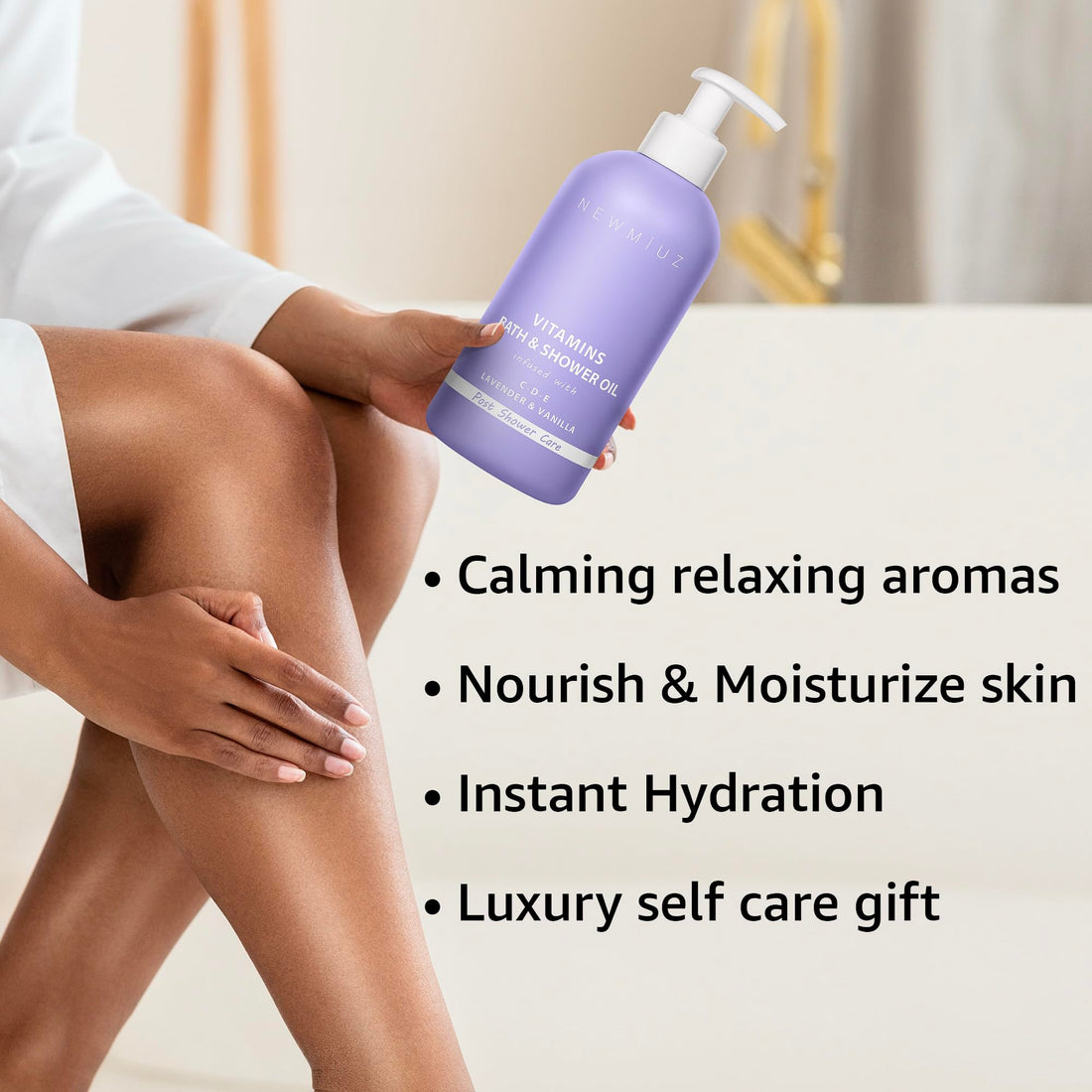 Vitamin Shower Oil Body Wash - Natural Post Shower Care for Dry Skin in Shower Cleansing &amp; Nourishing Moisturizing lotion Body &amp; Legs Non Greasy Lavender Vanilla Spa Self Care Spa Gift
