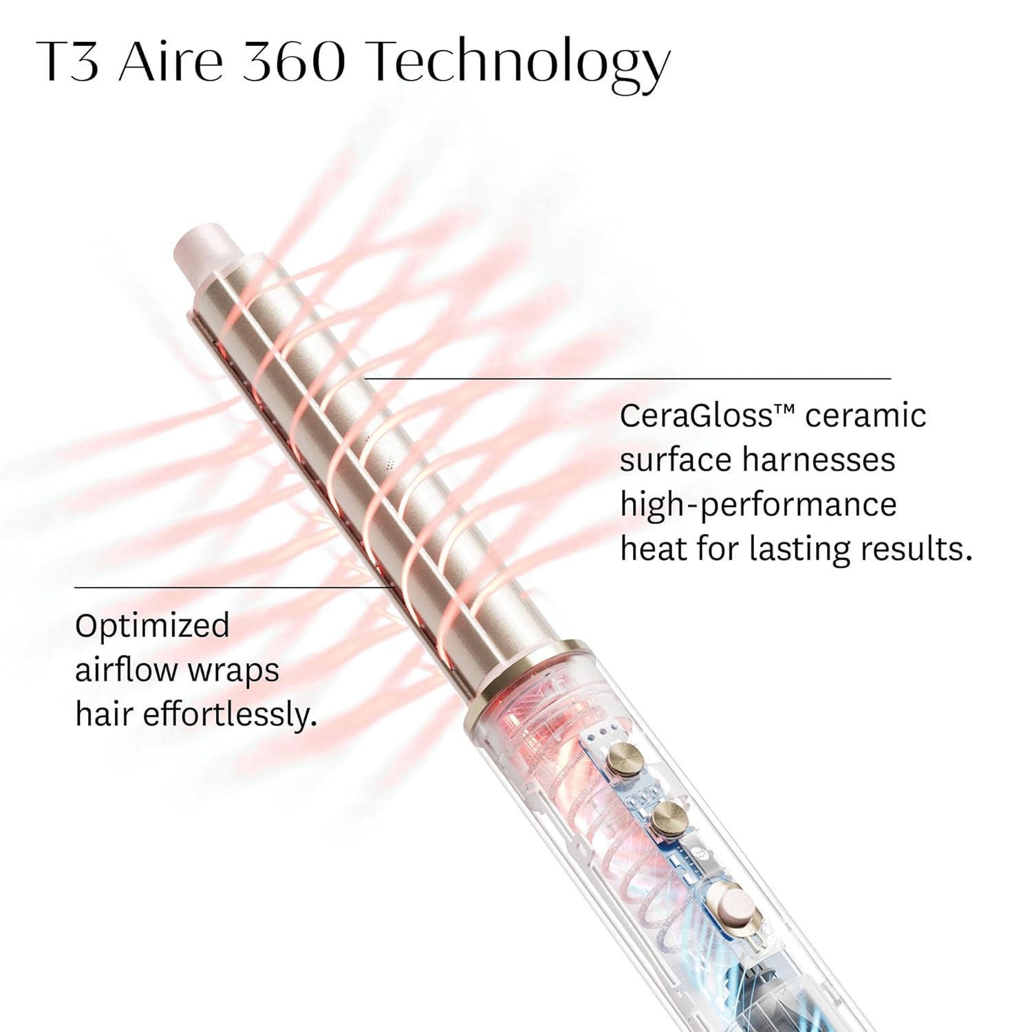 T3 Aire 360 Air Styler Blowout Kit with Ceramic Curling Attachments, Oval Brush &amp; Drying Concentrator | Fast, Healthy Blowouts and Long-Lasting Curls| For All Hair Types