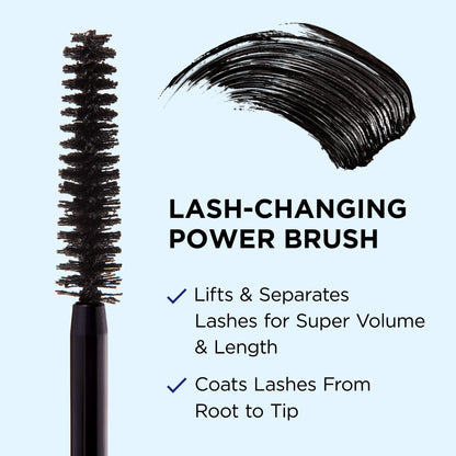 IT Cosmetics Superhero Volumizing Waterproof Mascara – 24HR Wear – Resists Sweat &amp; Humidity – Lash-loving Biotin, Peptides &amp; Pro-Vitamin B5 – Super Black, 0.3 fl oz