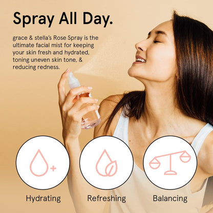 grace &amp; stella Award Winning Rose Water Facial Spray (240ml) - Vegan