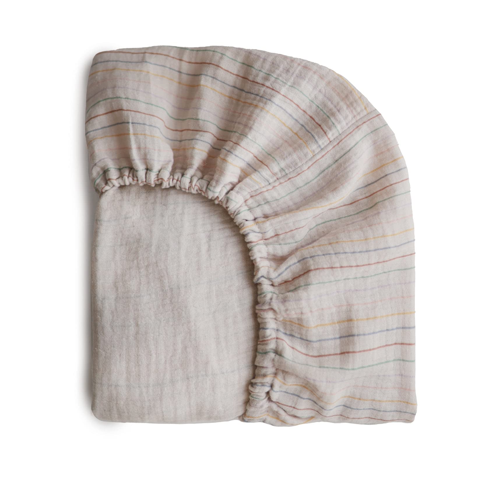 mushie Extra Soft Muslin Fitted Crib Sheet | 192 Thread Count | 28&quot;x 52&quot; (Fog)