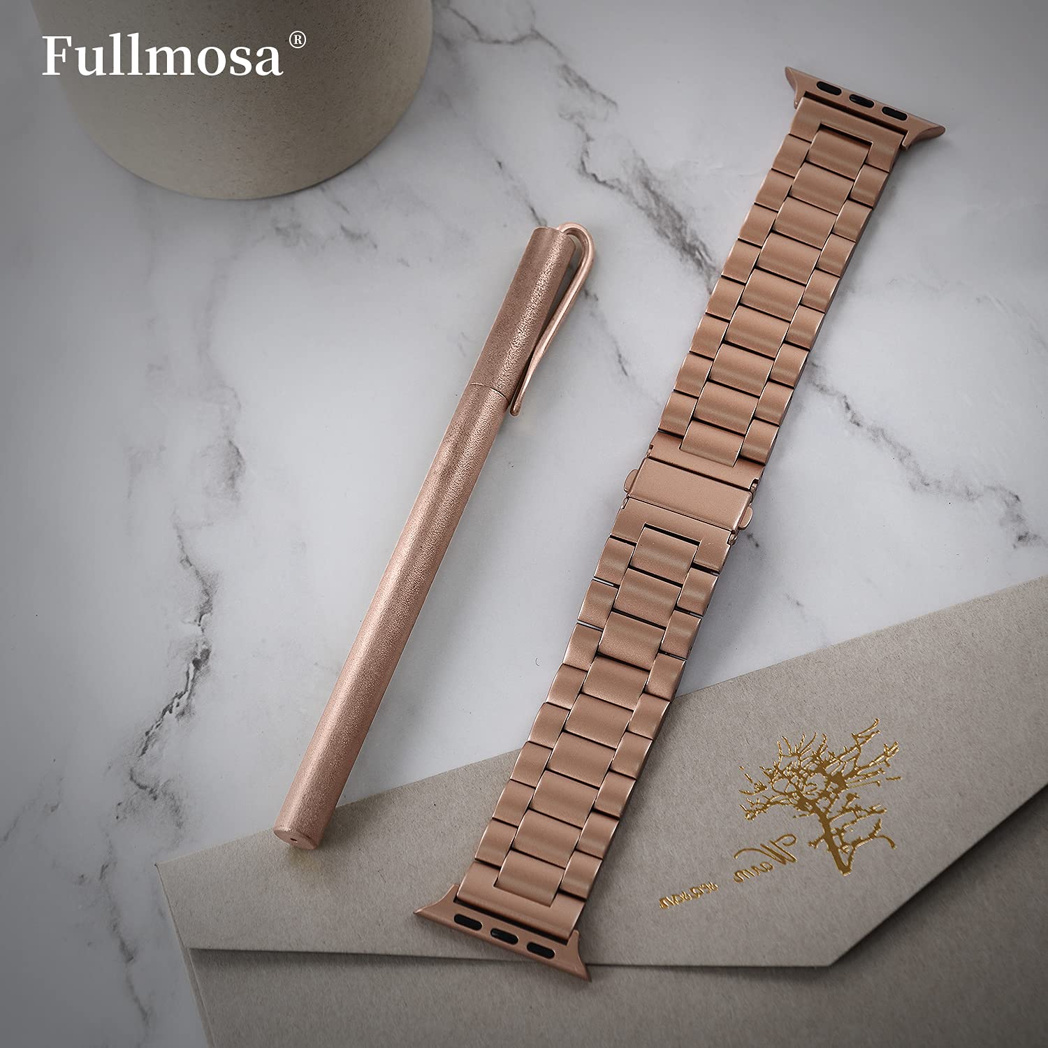 Fullmosa Compatible with Apple Watch Band 49mm 45mm 44mm 42mm 41mm 40mm 38mm, Stainless Steel iWatch Band with Case Compatible for Apple Watch Ultra 2 Ultra Series 10 9 8 7 6 5 4 3 2 1&amp;iWatch SE
