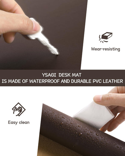 Non-Slip Desk Pad,Mouse Pad,Waterproof PVC Leather Desk Table Protector,Ultra Thin Large Desk Blotter, Easy Clean Laptop Desk Writing Mat for Office Work/Home/Decor(Pink, 23.6&quot; x 13.7&quot;)
