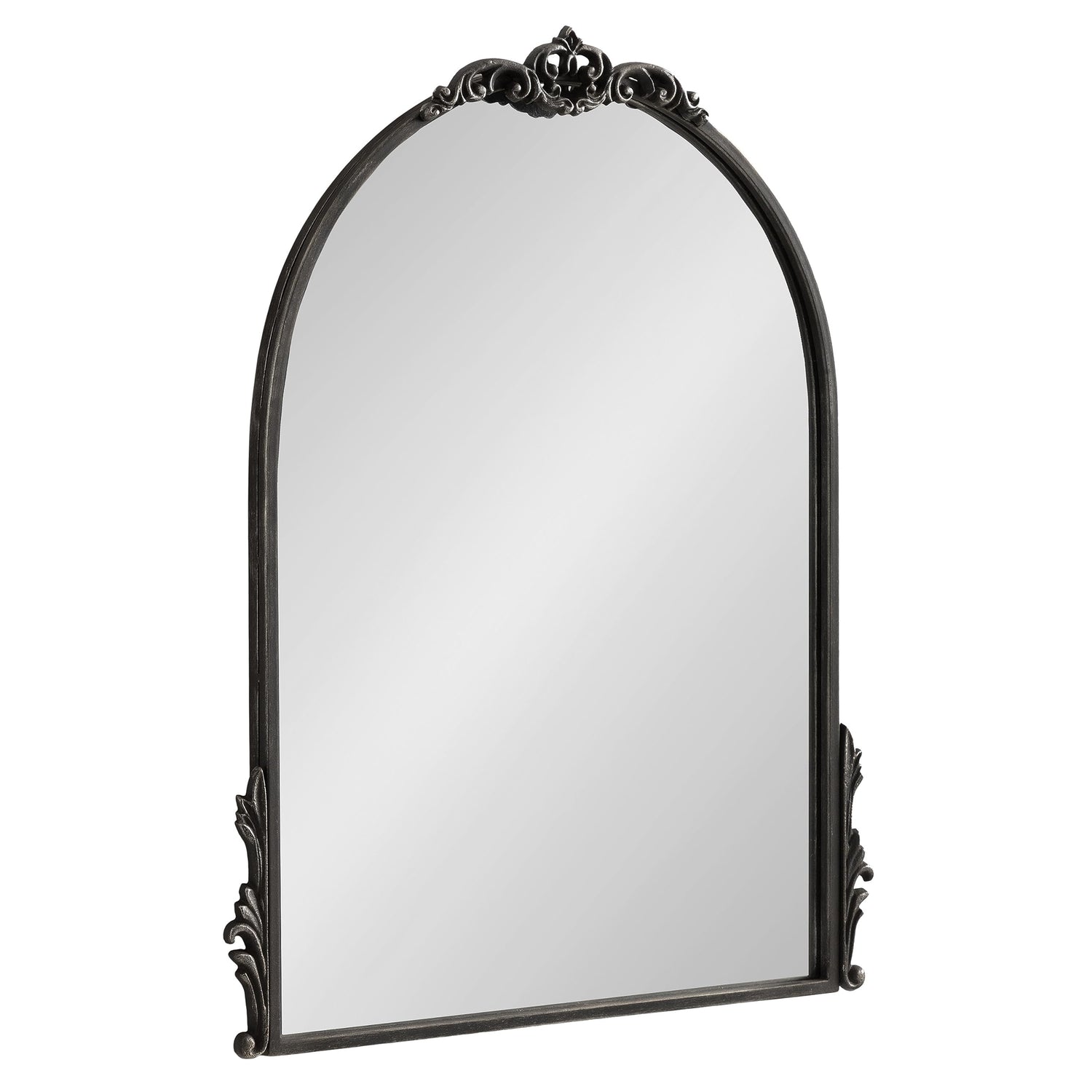 Kate and Laurel Myrcelle Traditional Arched Mirror, 25 x 33, Gold, Decorative Large Arch Mirror with Ornate Garland Detailing Along The Crown and Edges of The Frame