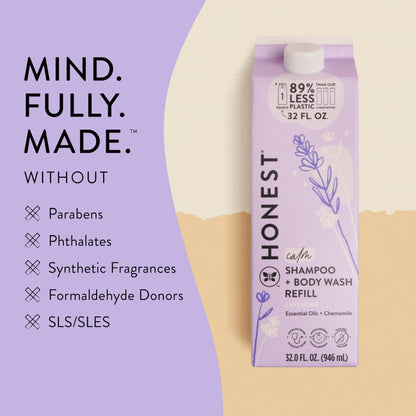 The Honest Company 2-in-1 Cleansing Shampoo + Body Wash | Gentle for Baby | Naturally Derived, Tear-free, Hypoallergenic | Fragrance Free Sensitive, 10 fl oz