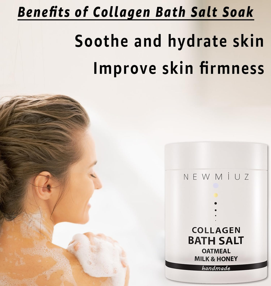 Collagen Bath Salt Soak - Moisturize Soften Skin - Magnesium Epsom Salt - Luxury Spa Bubble Mother&