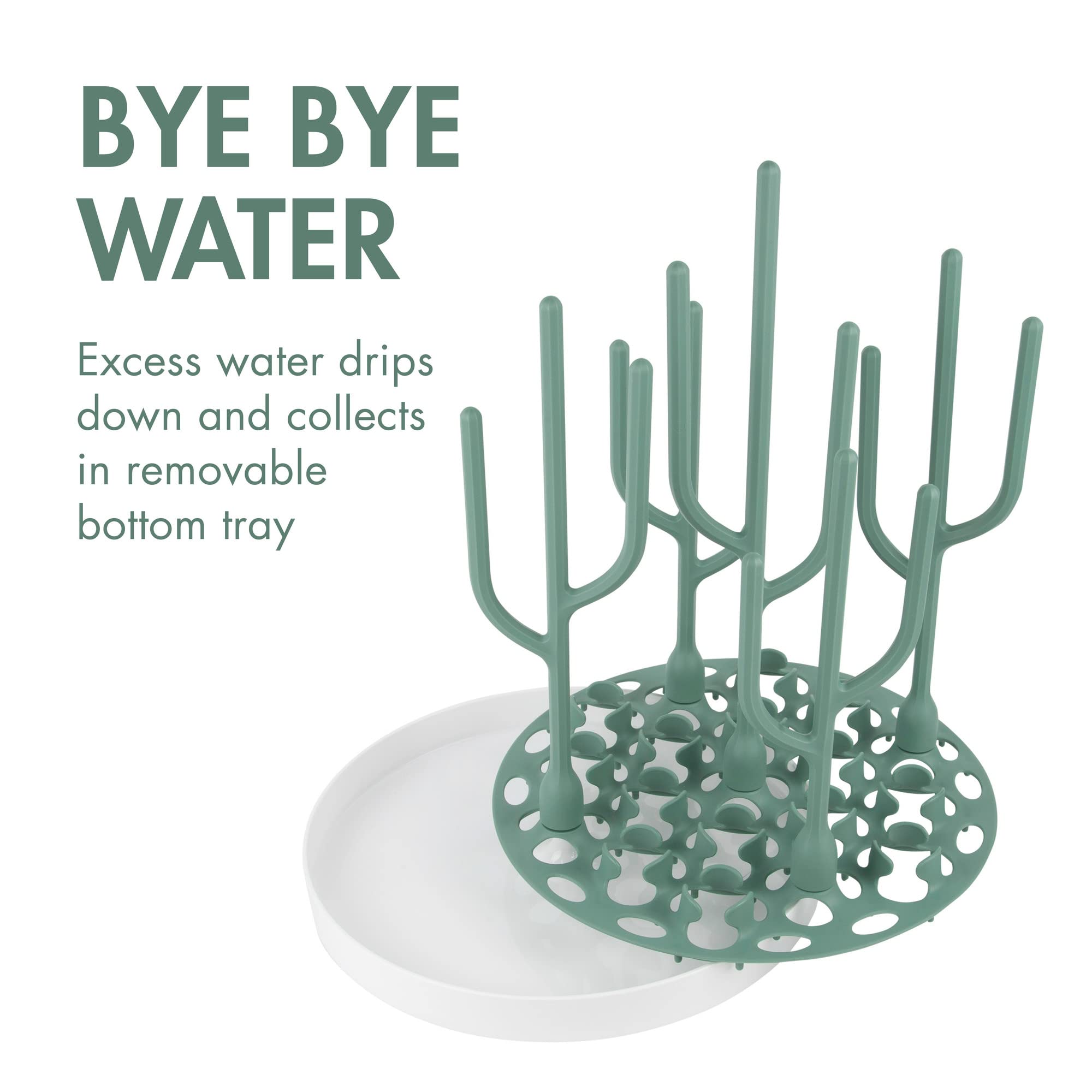 Boon DESERT Baby Bottle Countertop Drying Rack, Green, 1.0 Pound