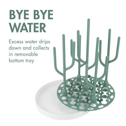 Boon DESERT Baby Bottle Countertop Drying Rack, Green, 1.0 Pound