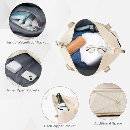 Merax 3 Pcs ABS Hardside Luggage Sets TSA Lock Spinner Wheel Suitcases, Pearly White, 20/24/28 Inch