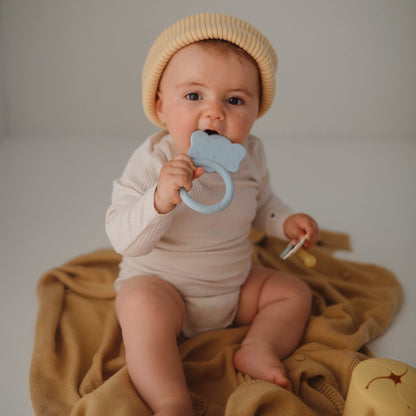 mushie Silicone Baby Teether Toy | Bunny