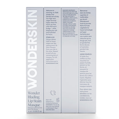 Wonderskin Wonder Blading Lip Stain Masque, Waterproof Nude Lip Stain, Long Lasting Lip Makeup, Transfer Proof Lip TInt, Pink Lip Makeup (XOXO Masque)