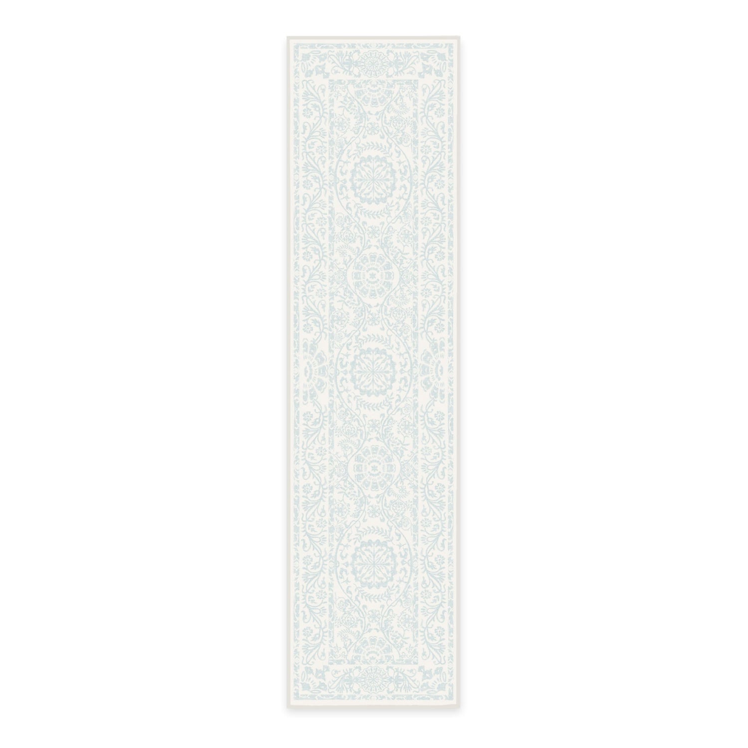RUGGABLE Washable 2x3 Area Rug, Delphina Delft Blue, Premium Vintage Rugs for Living Room, Bedroom, Kitchen, Office, Classroom with Gripper Non Slip Pad