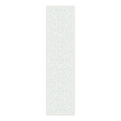 RUGGABLE Washable 2x3 Area Rug, Delphina Delft Blue, Premium Vintage Rugs for Living Room, Bedroom, Kitchen, Office, Classroom with Gripper Non Slip Pad