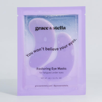 grace &amp; stella Under Eye Masks for Dark Circles (Purple, 24 Pairs) - Gel Eye Mask with Retinol - Restoring Under Eye Patches for Puffy Eyes and Dark Circles - Vegan Cruelty-Free