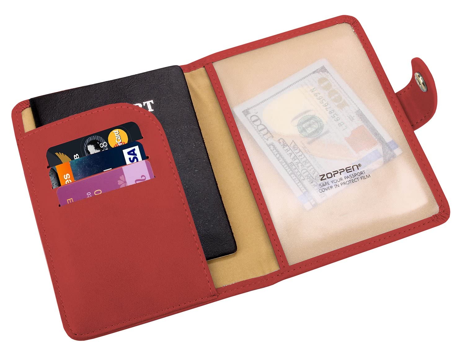 Zoppen RFID Blocking Travel Passport Holder Cadanian Passport Cover Slim Id Card Case (