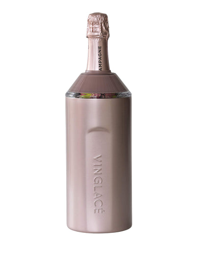 Vinglacé Wine Bottle Chiller- Portable Champagne Insulator- Stainless Steel Wine Cooler Sleeve, White