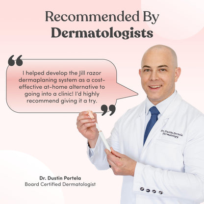 Jill Dermaplane Razor Refills | 4 Shave Sets, 8 Dermaplane Refill Blades | Sensitive Skin Razor Blades to Exfoliate &amp; Smooth Skin