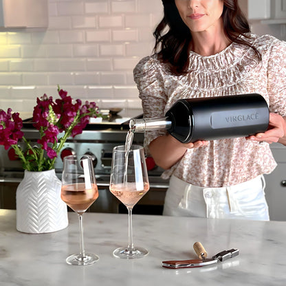 Vinglacé Wine Bottle Chiller- Portable Champagne Insulator- Stainless Steel Wine Cooler Sleeve, White