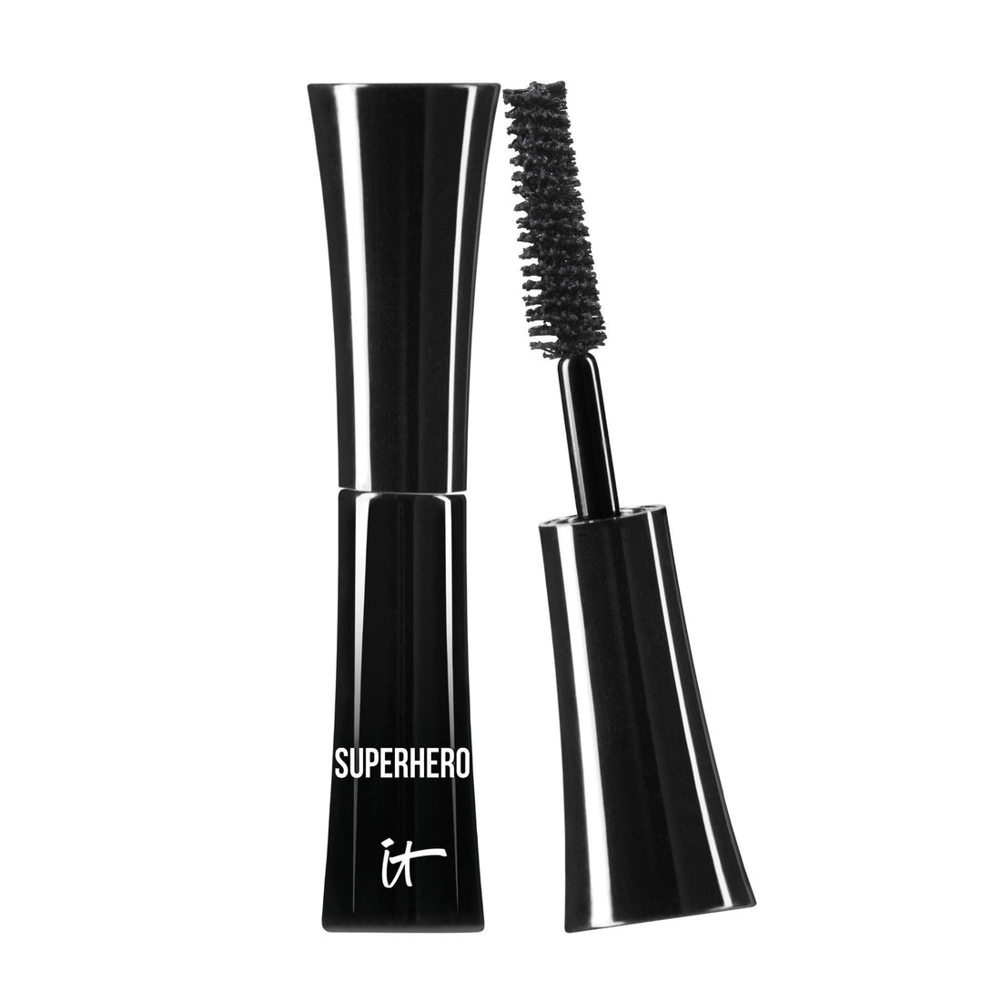 IT Cosmetics Superhero Mascara – Super Elastic Stretch Black Mascara for Volume &amp; Length - Volumizing Mascara with Collagen, Biotin &amp; Peptides – Suitable Makeup Mascara for Sensitive Eyes
