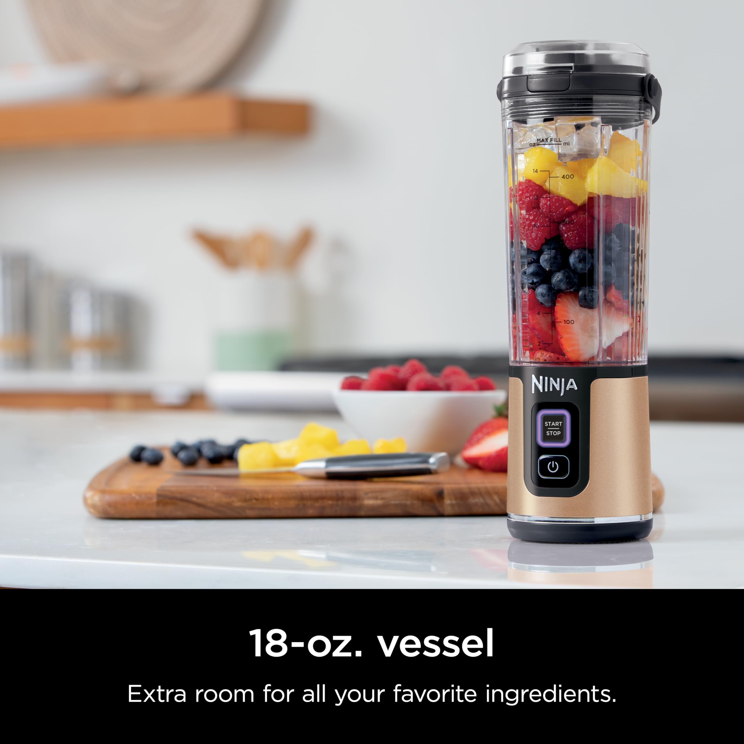Ninja Blast Portable Blender, Cordless, 18oz. Vessel, Personal Blender For-Shakes and Smoothies, BPA Free, Leakproof-Lid and Sip Spout, USB-C Rechargeable, Dishwasher Safe Parts, Tinted Pink, BC151PK