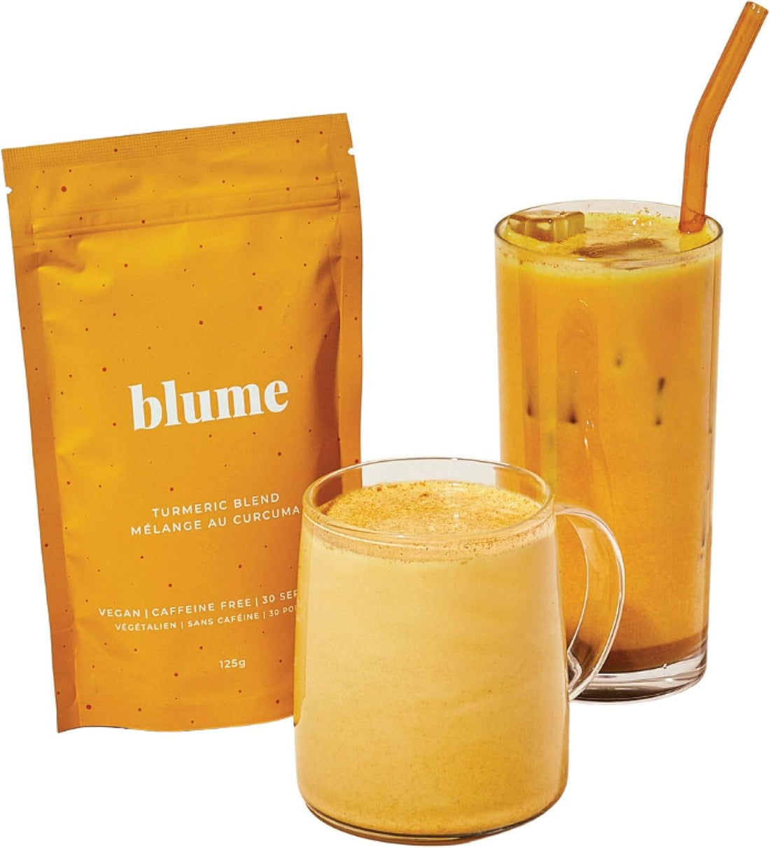 Blume Golden Milk with Turmeric and Ginger - Superfoods Golden Milk Latte Powder - Caffeine, Sugar &amp; Gluten Free - Vegan &amp; Keto Friendly Turmeric Latte - 30 Servings