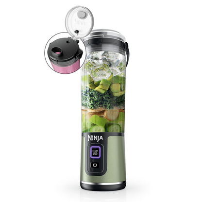 Ninja Blast Portable Blender, Cordless, 18oz. Vessel, Personal Blender For-Shakes and Smoothies, BPA Free, Leakproof-Lid and Sip Spout, USB-C Rechargeable, Dishwasher Safe Parts, Tinted Pink, BC151PK