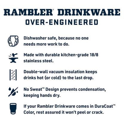 YETI Rambler Tumbler with Handle and Straw Lid, Vacuum Insulated Travel Mug, Stainless Steel