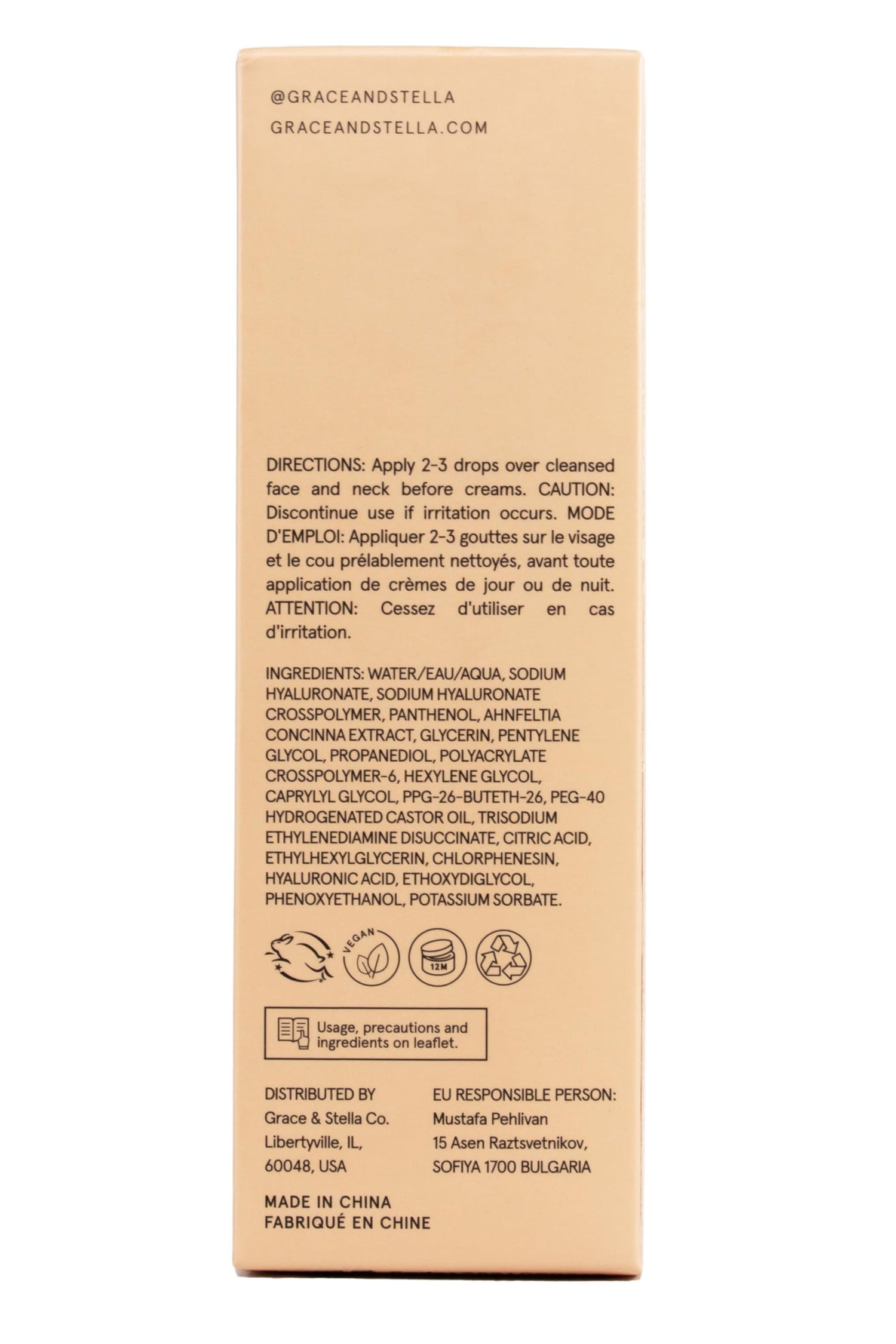 grace &amp; stella Award Winning Hyaluronic Acid Serum (50ml/1.7 fl oz) Hyaluronic Acid Serum for Face