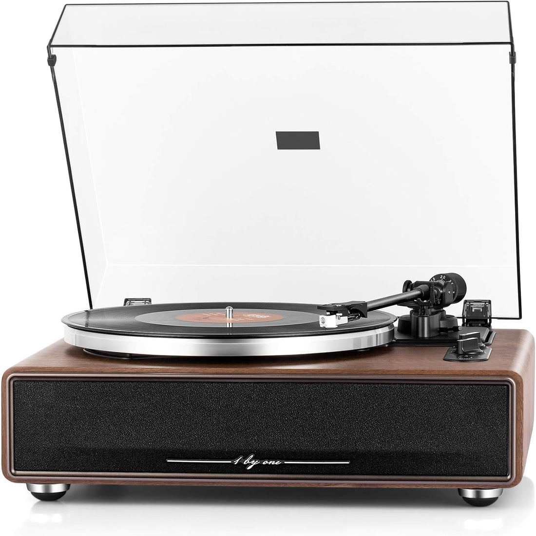 Belt Drive Record Player with Built-in Speakers,Bluetooth Turntable with Magnetic Cartridge,Preamp and Adjustable Counterweight