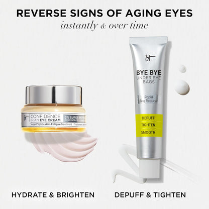 IT Cosmetics Bye Bye Under Eye Bags Treatment For Women &amp; Men – Temporary Eye Bag Reducer &amp; Under Eye Corrector Depuffs, Tightens, Smooths &amp; Reduces Look of Wrinkles &amp; Fine Lines - 0.5 Fl. Oz