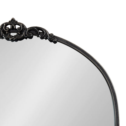 Kate and Laurel Myrcelle Traditional Arched Mirror, 25 x 33, Gold, Decorative Large Arch Mirror with Ornate Garland Detailing Along The Crown and Edges of The Frame