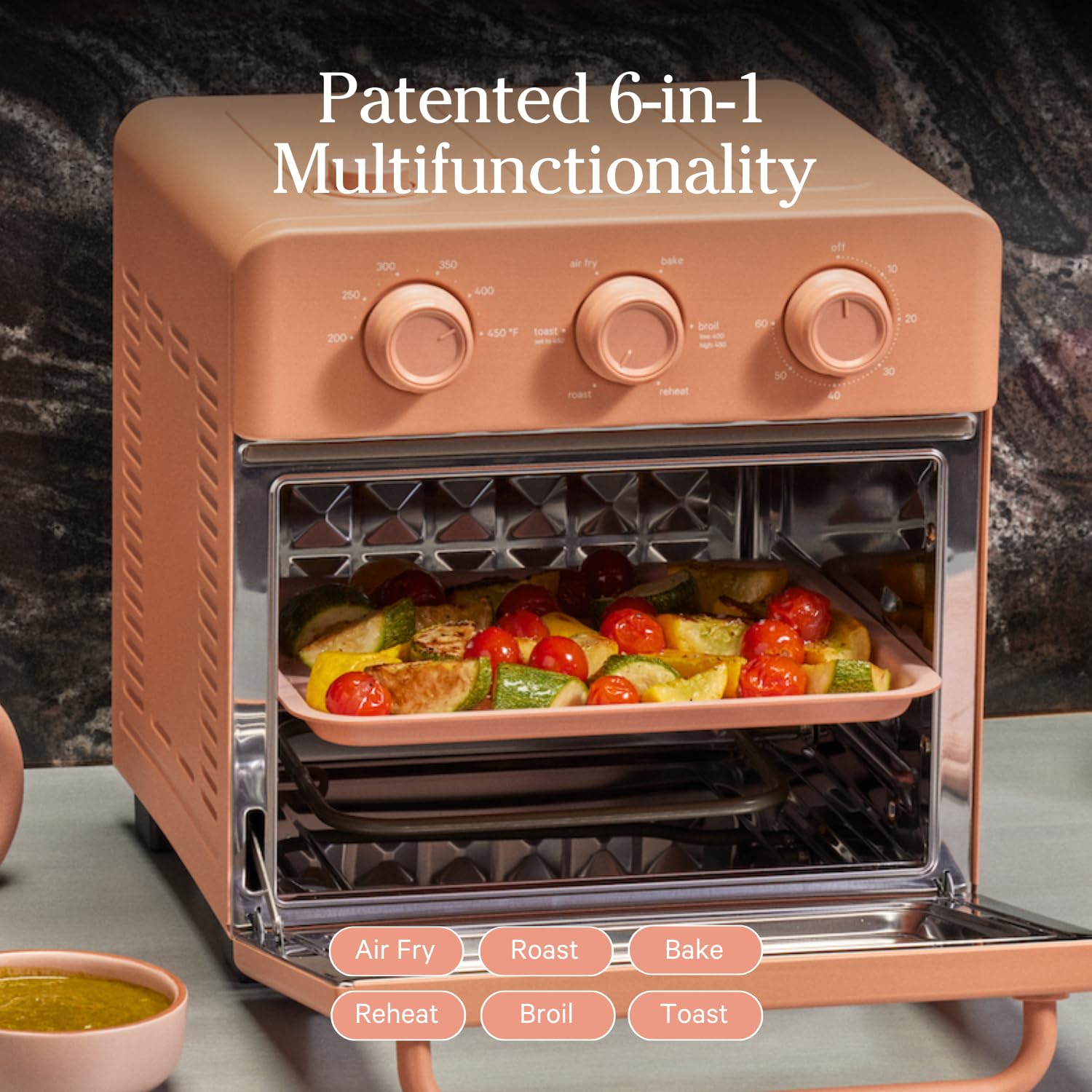 Our Place Wonder Oven | 6-in-1 Air Fryer &amp; Toaster Oven with Steam Infusion | Compact, Countertop Friendly, Fast Preheat, Multifunctional | Air Fry, Toast, Roast, Bake, Reheat &amp; Broil | Steam