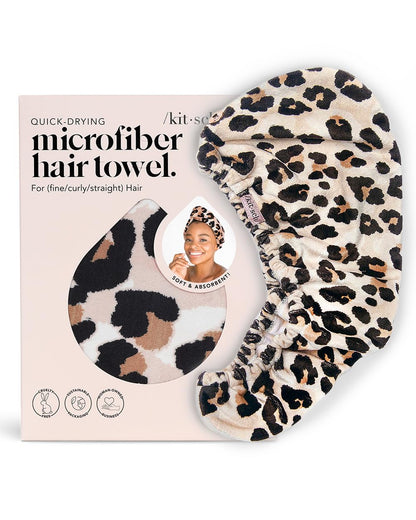 Kitsch Microfiber Hair Towel Wrap - Quick Dry Curly Hair Wraps for Women Wet Hair | Microfiber Towel for Hair | Hair Drying Towel Wrap | Hair Towels for Women | Hair Turban for Wet Hair (Blush)