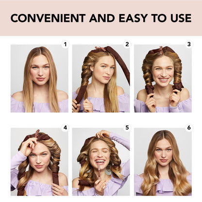 Kitsch Satin Heatless Curling Set for No-Heat Soft Curls | Overnight Hair Curlers &amp; Curling Rod Headband, Frizz-Free Styling | Gentle Rollers for All Hair Types - 1 Pack (Charcoal)