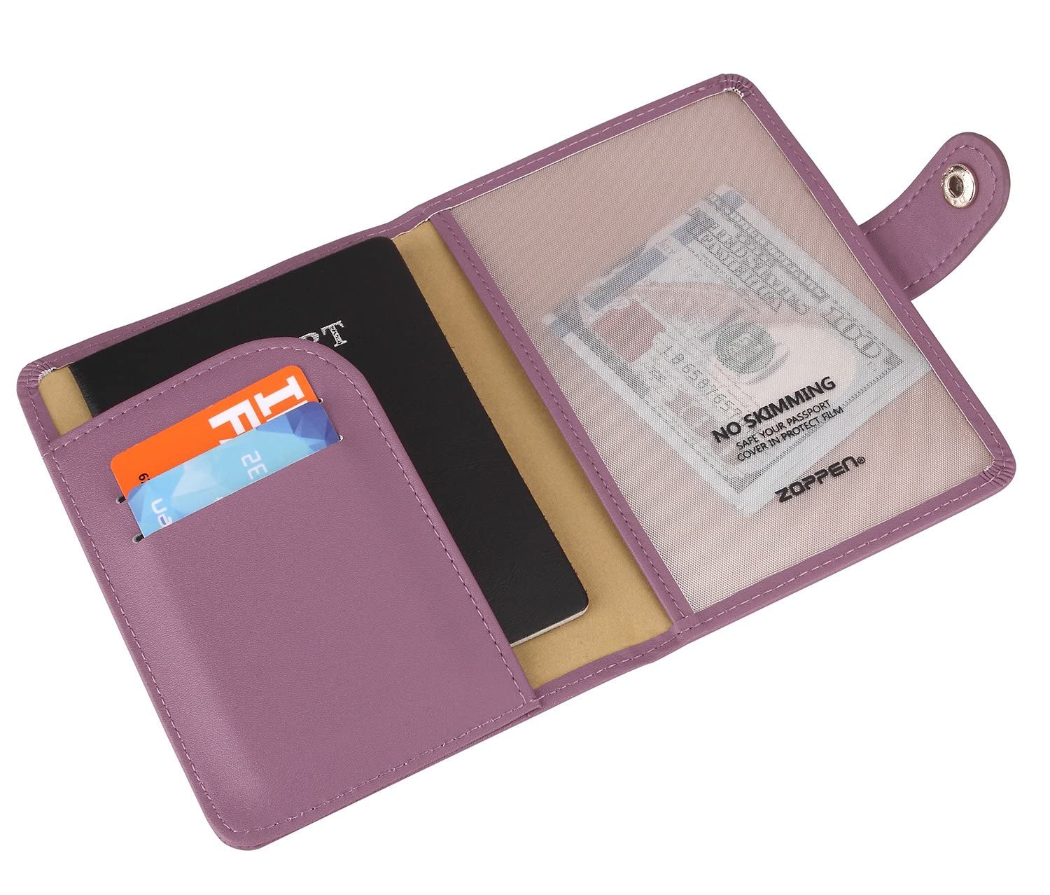 Zoppen RFID Blocking Travel Passport Holder Cadanian Passport Cover Slim Id Card Case (
