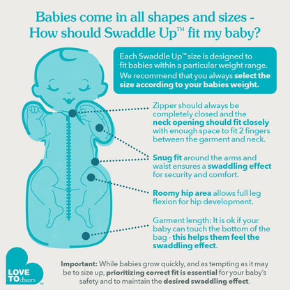 Love to Dream Swaddle UP, Baby Sleep Sack, Self-Soothing Swaddles for Newborns, Improves Sleep, Snug Fit Helps Calm Startle Reflex, New Born Essentials for Baby, 5-8.5 lbs, Sand Dollar