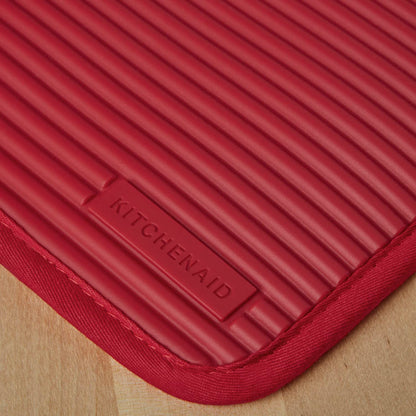 KitchenAid Ribbed Soft Silicone Water Resistant Pot Holder Set, Milkshake , 2 Piece Set, 7&quot;x9&quot;