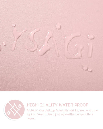 Non-Slip Desk Pad,Mouse Pad,Waterproof PVC Leather Desk Table Protector,Ultra Thin Large Desk Blotter, Easy Clean Laptop Desk Writing Mat for Office Work/Home/Decor(Pink, 23.6&quot; x 13.7&quot;)