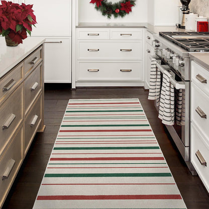 RUGGABLE Winter Plaid Washable Rug - Perfect Holiday Area Rug for Living Room Bedroom Kitchen - Pet &amp; Child Friendly - Stain &amp; Water Resistant - Dress Stewart Tartan Plaid 3&