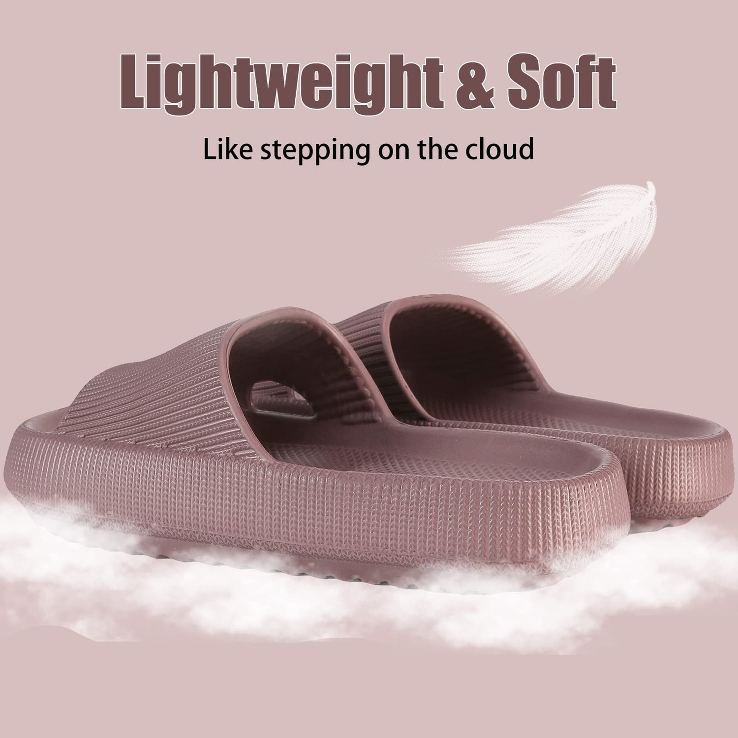 rosyclo Cloud Slippers for Women and Men, Pillow House Slippers Shower Shoes Indoor Slides Bathroom Sandals, Ultimate Comfort, Lightweight, Thick Sole, Non-Slip, Easy to Clean