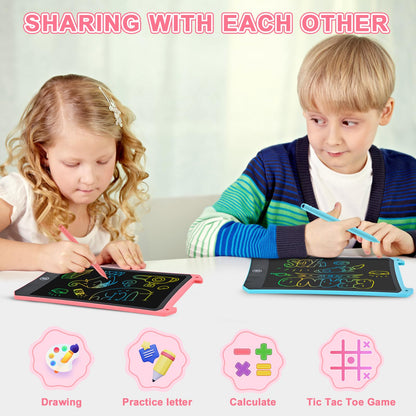 cimetech 2 Pack LCD Writing Tablet for Kids Toys, Colorful Drawing Tablet Doodle Board Writing Pad for Toddler Gifts, Kids Travel Essentials, Christmas Stocking Stuffers for 3-12 Years Boys Girls