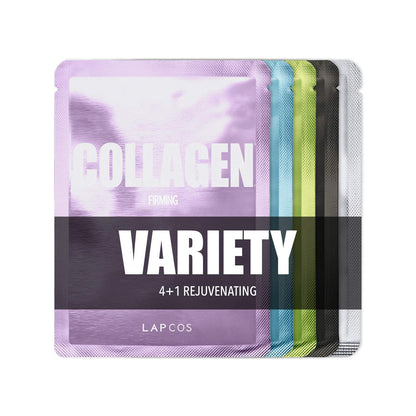 LAPCOS Rejuvenating Sheet Mask Variety Set, Korean Facial Sheet Masks, Moisturizing &amp; Restorative Skincare, 5-Pack