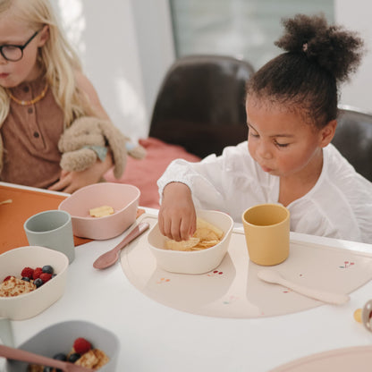 mushie Flatware Fork and Spoon Set for Kids | Made in Denmark (Sage)