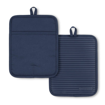 KitchenAid Ribbed Soft Silicone Water Resistant Pot Holder Set, Milkshake , 2 Piece Set, 7&quot;x9&quot;