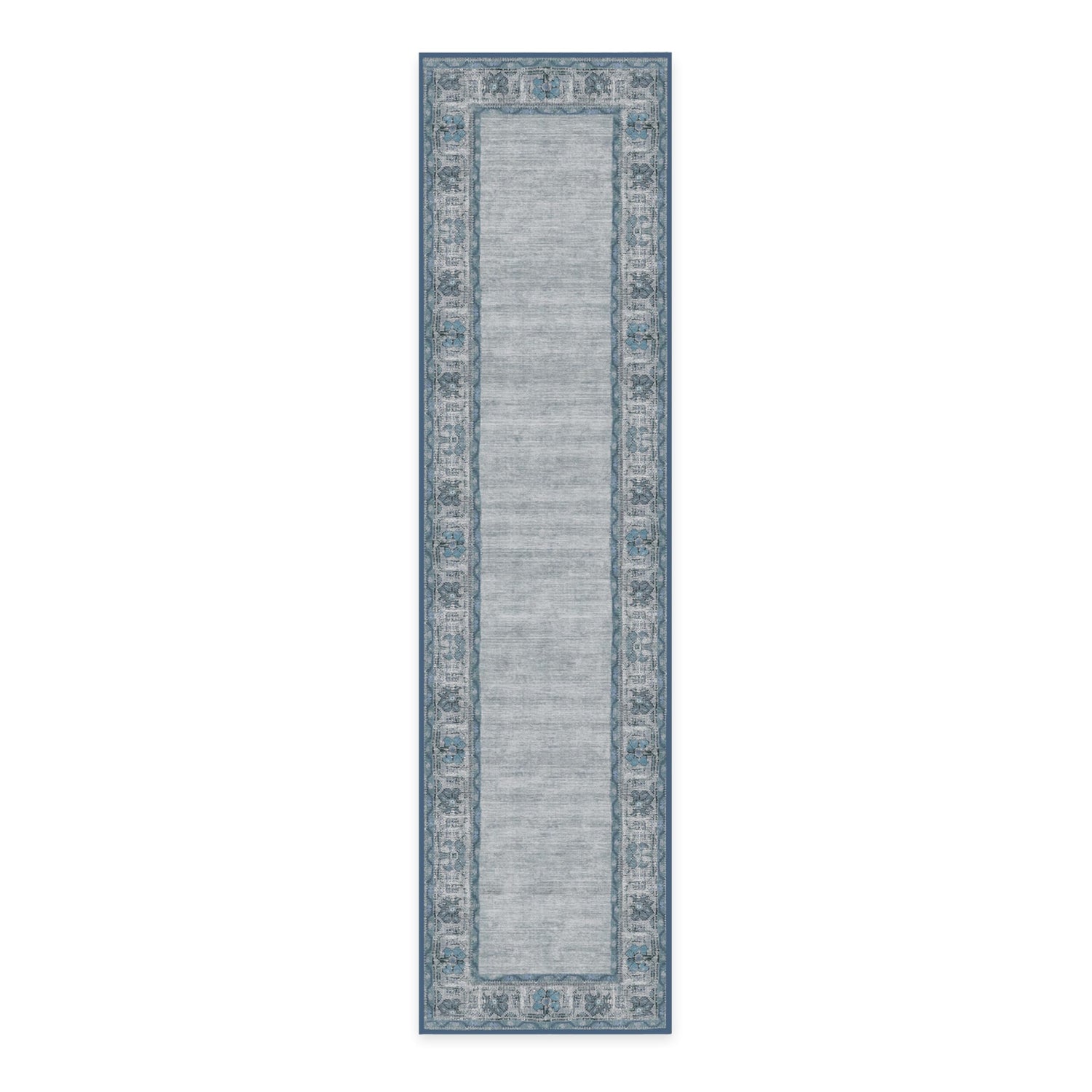 RUGGABLE Zinnia Runner Rug - Perfect Boho Washable Rug for Entryway Hallway Kitchen - Pet &amp; Child Friendly - Stain &amp; Water Resistant - Grey 2.5&